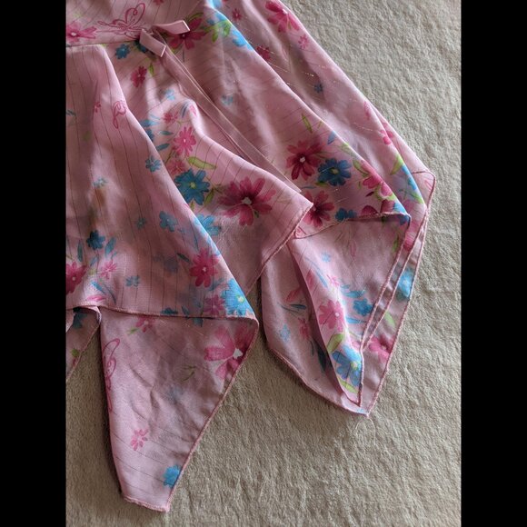 Pink Floral Asymmetrical Barbie Skirt - Picture 6 of 8